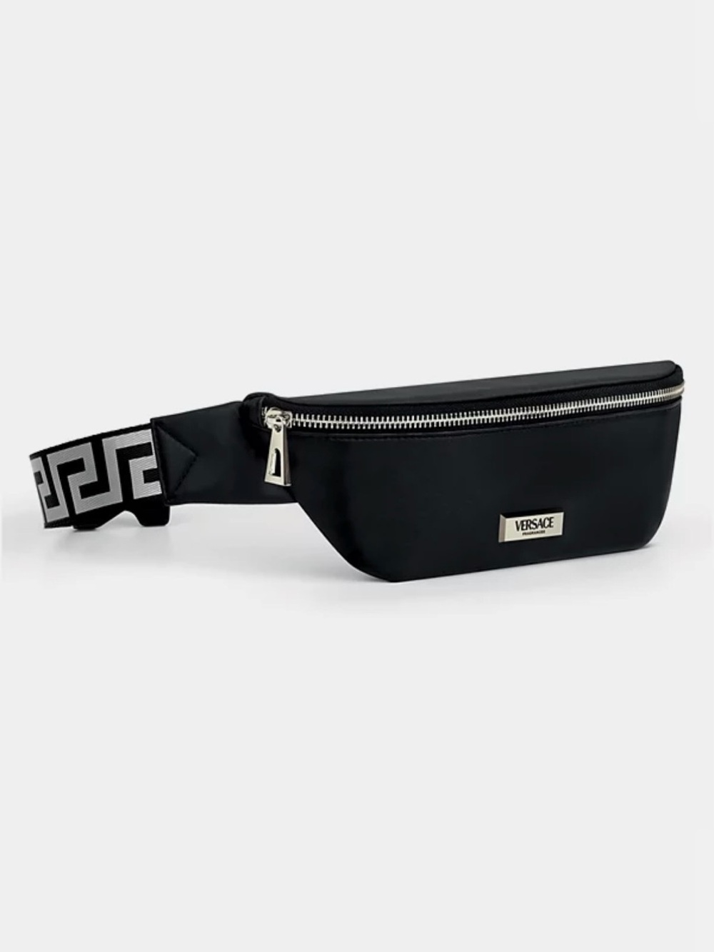 Versace Black Belt Bag with Signature Strap